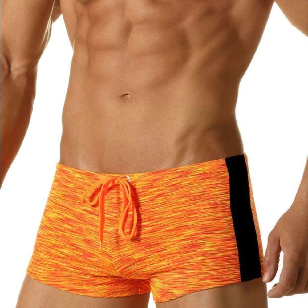 Junk Under Jeans square cut orange swim nwt in small